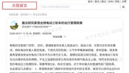 市民建议允许“老头乐”上牌、上路 ，武汉交管部门回应了