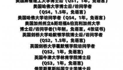 哈佛博士后中国人有多少